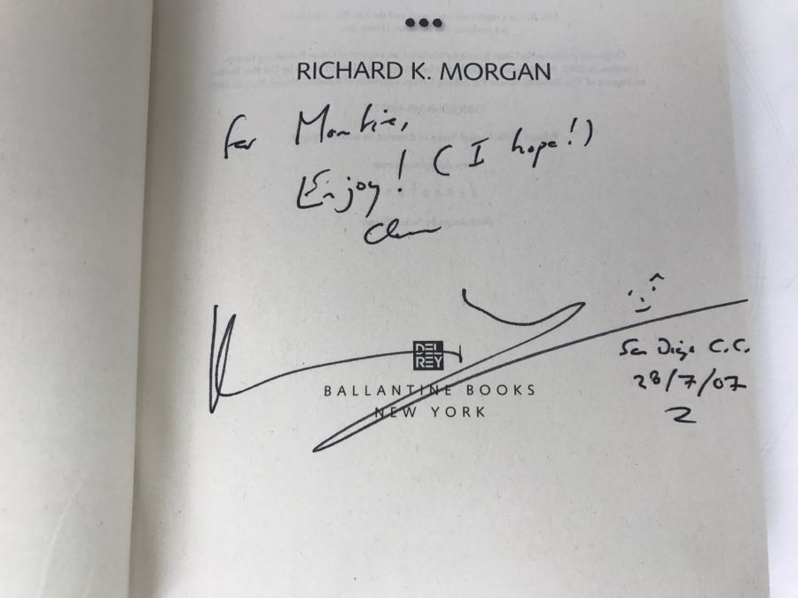 Signed 2007 Paperback Book Woken Furies By Richard K. Morgan [Photo 6]