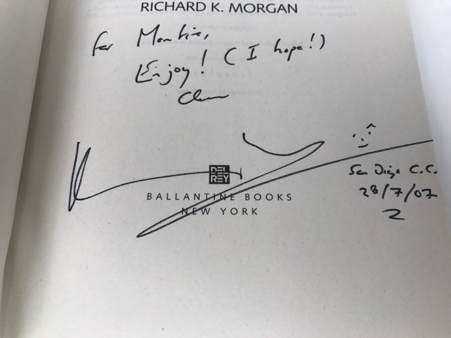 Signed 2007 Paperback Book Woken Furies By Richard K. Morgan [Photo 8]