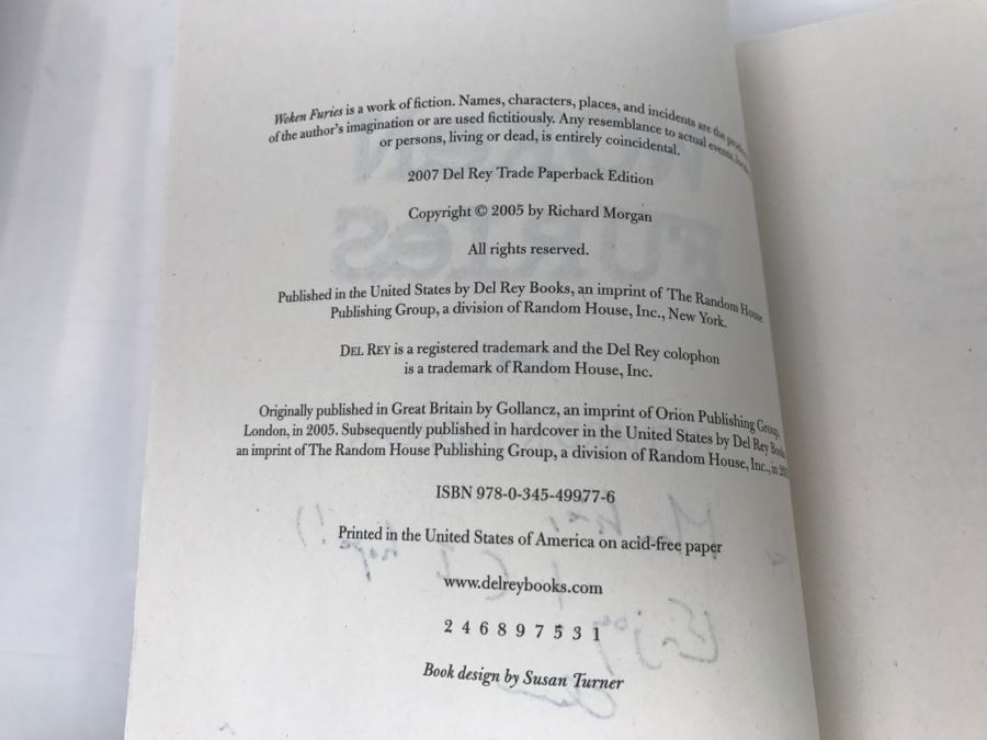 Signed 2007 Paperback Book Woken Furies By Richard K. Morgan [Photo 10]