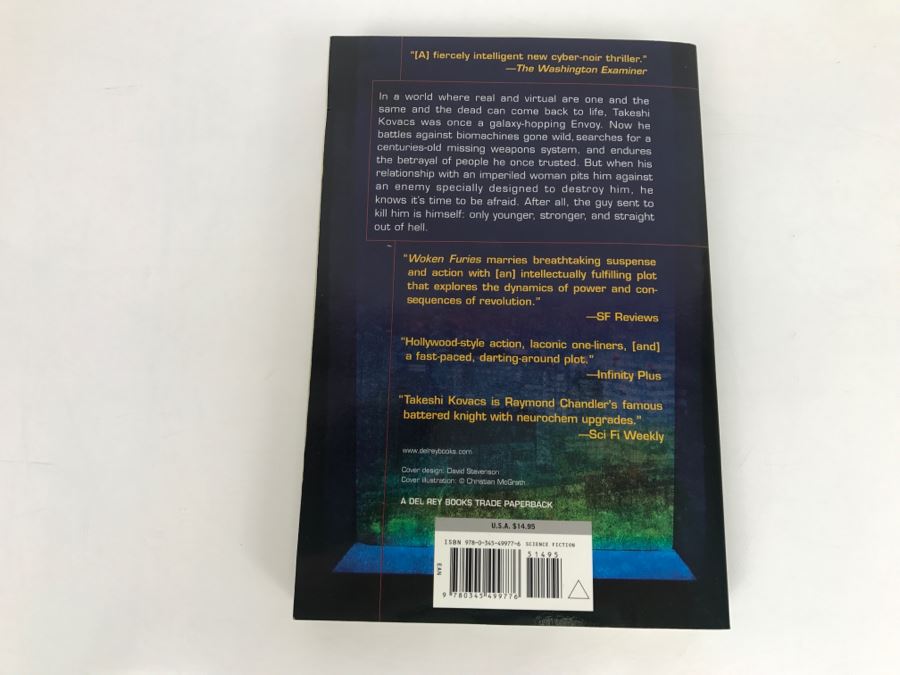 Signed 2007 Paperback Book Woken Furies By Richard K. Morgan [Photo 4]