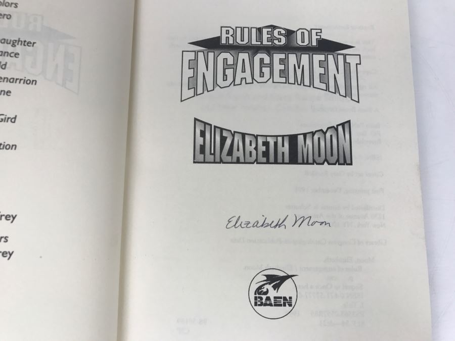 Signed First Printing 1998 Hardcover Book Rules Of Engagement By Elizabeth Moon [Photo 6]