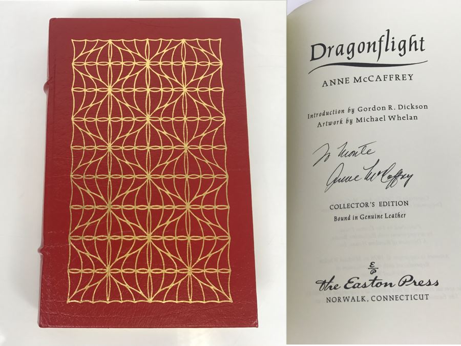 Signed Easton Press Hardcover Book Dragonflight By Anne McCaffrey Masterpiece Of Science Fiction [Photo 1]