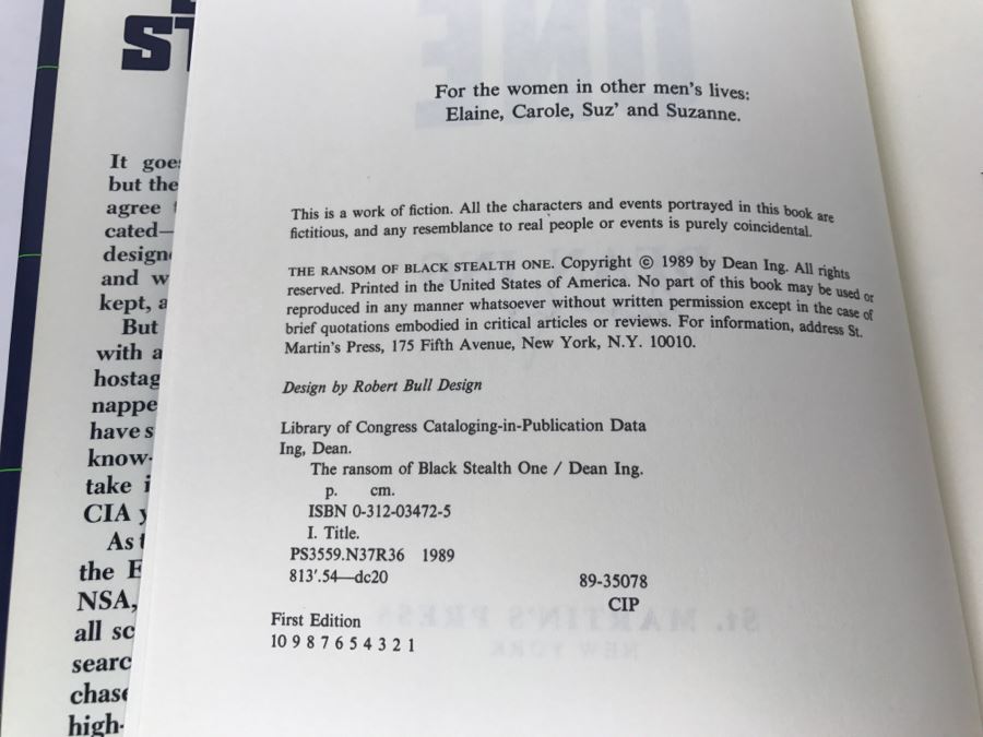Signed First Edition 1989 Hardcover Book The Ransom Of Black Stealth One By Dean Ing [Photo 8]
