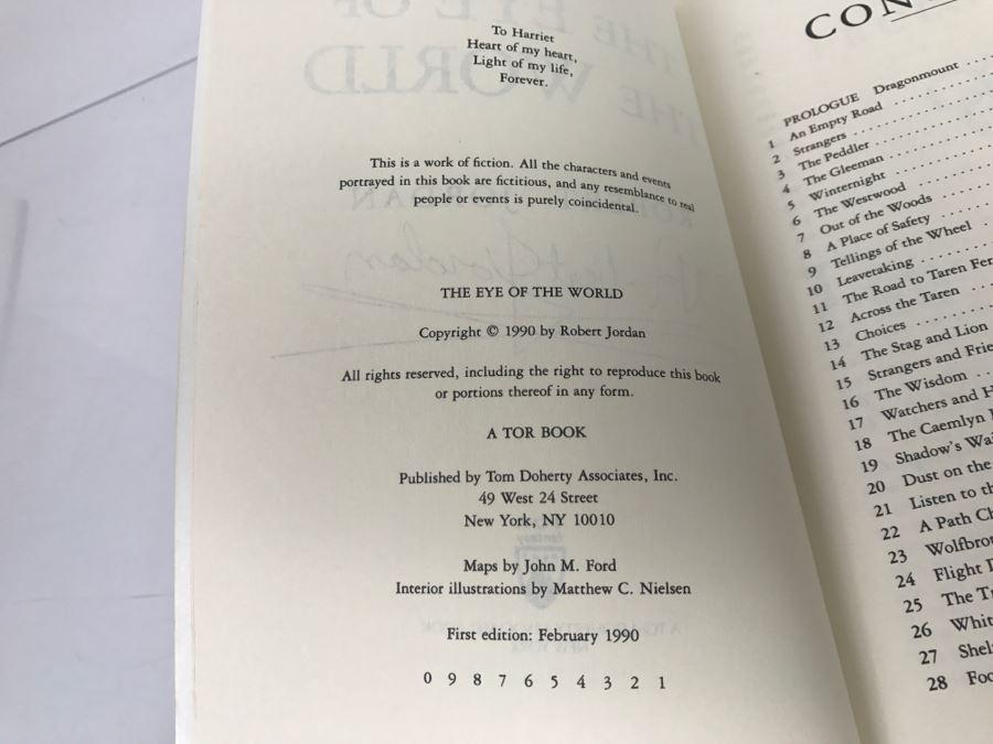 Signed First Edition 1990 Hardcover Book The Eye Of The World By Robert Jordan [Photo 11]