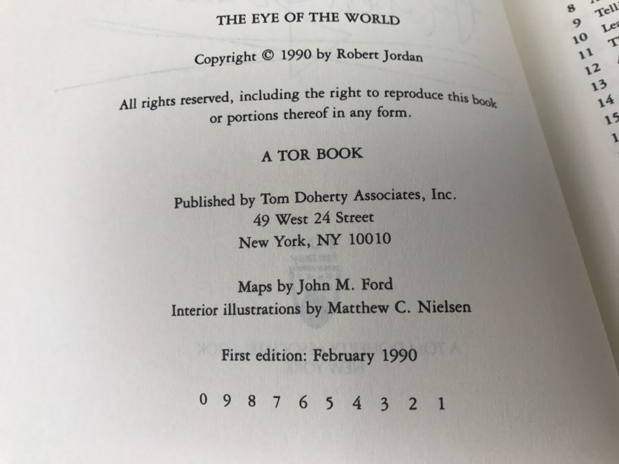 Signed First Edition 1990 Hardcover Book The Eye Of The World By