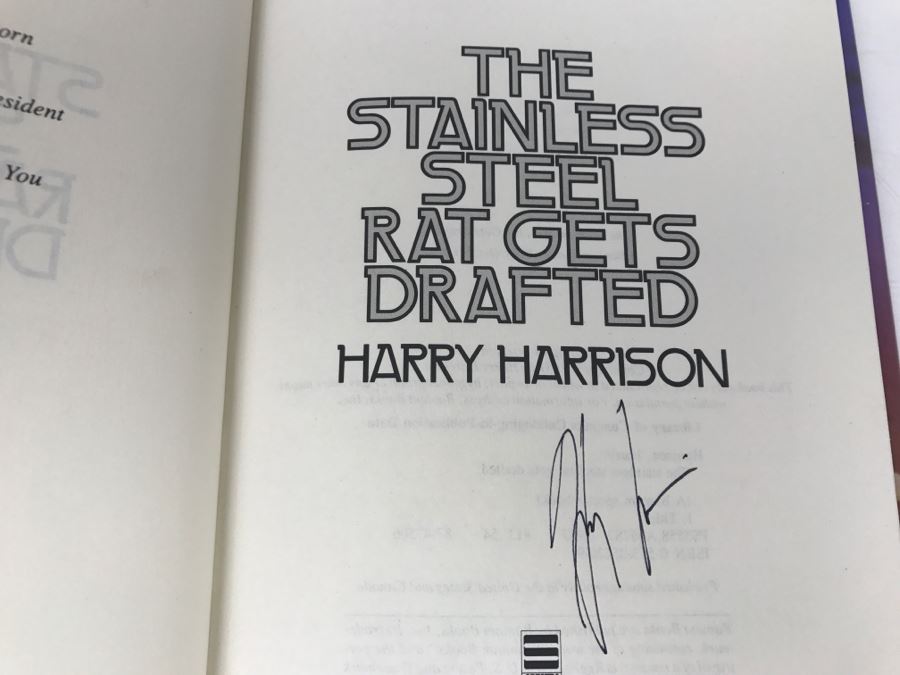 Signed 1987 Hardcover Book The Stainless Steel Rat Gets Drafted By Harry Harrison [Photo 6]