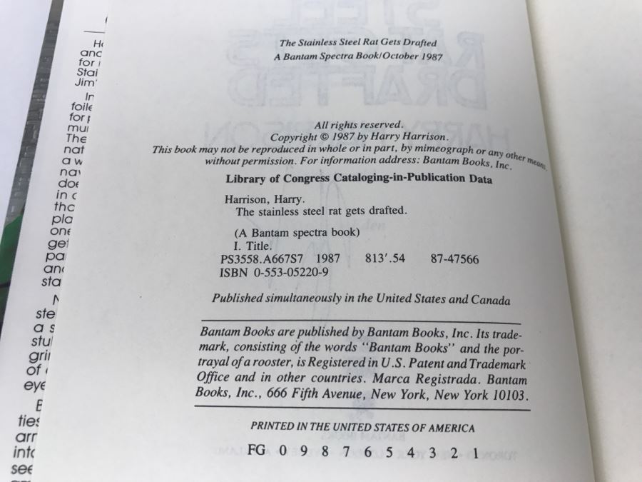 Signed 1987 Hardcover Book The Stainless Steel Rat Gets Drafted By Harry Harrison [Photo 8]