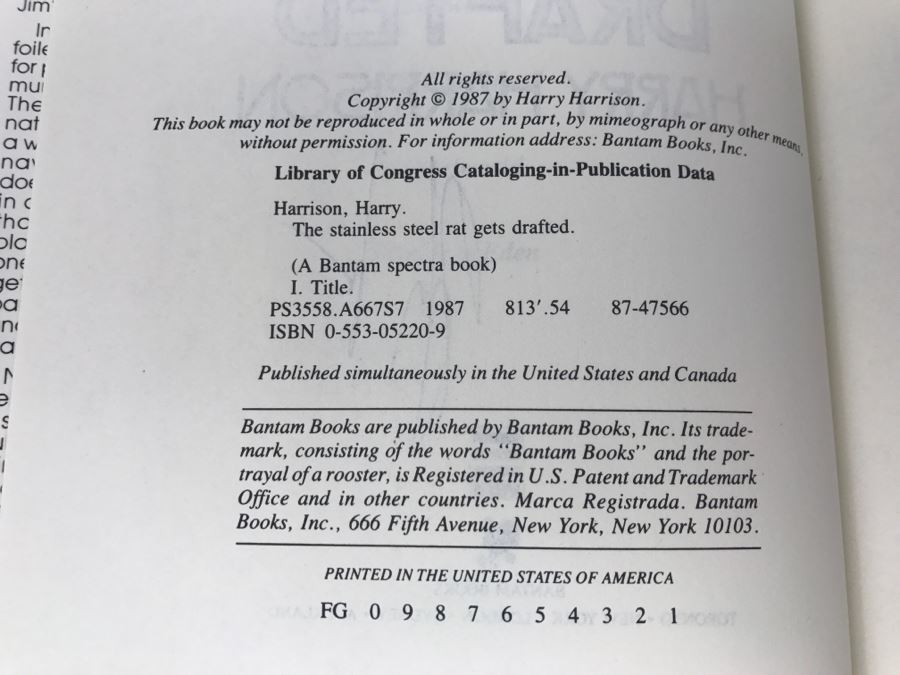 Signed 1987 Hardcover Book The Stainless Steel Rat Gets Drafted By Harry Harrison [Photo 9]