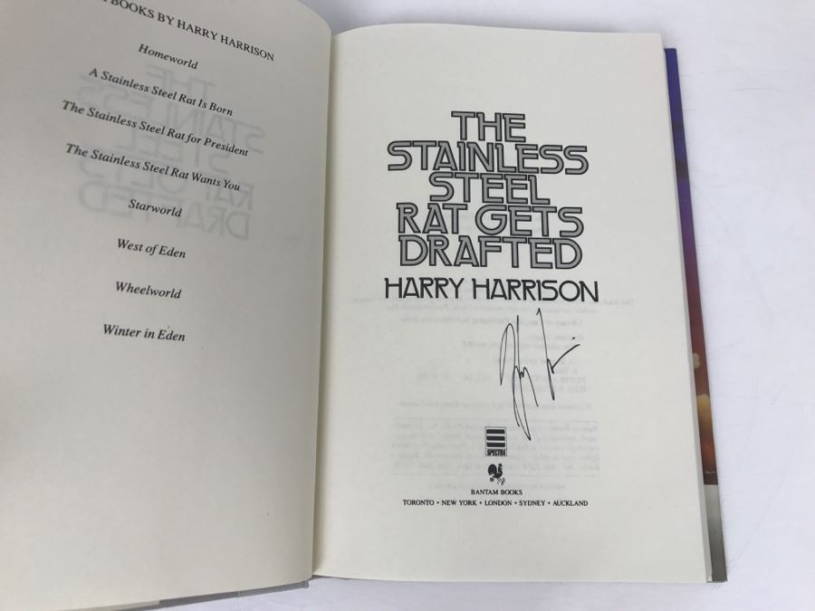 Signed 1987 Hardcover Book The Stainless Steel Rat Gets Drafted By Harry Harrison [Photo 5]