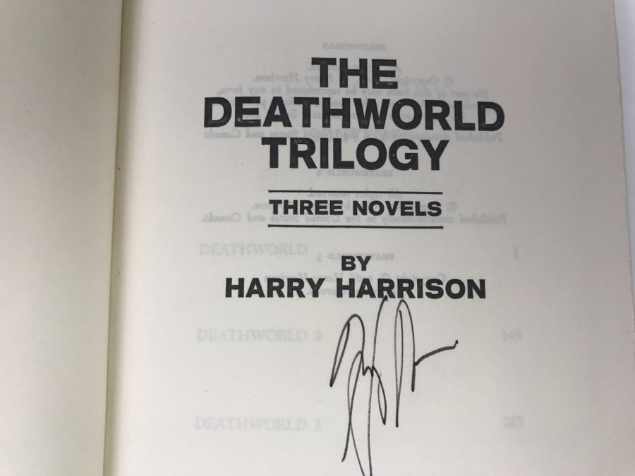 Signed Hardcover Book The Deathworld Trilogy By Harry Harrison [Photo 6]