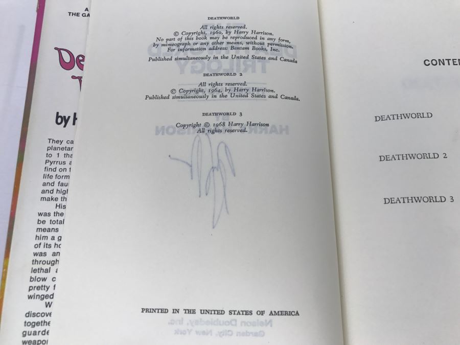 Signed Hardcover Book The Deathworld Trilogy By Harry Harrison [Photo 8]