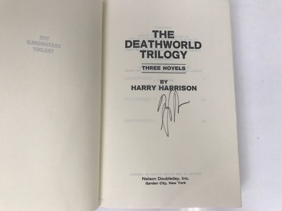 Signed Hardcover Book The Deathworld Trilogy By Harry Harrison [Photo 5]