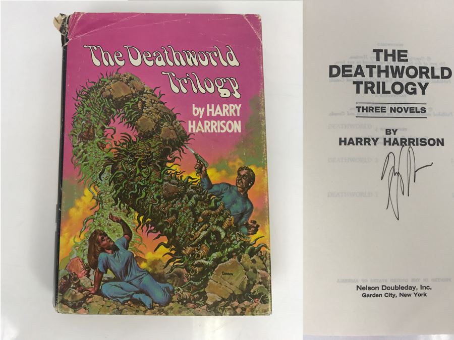 Signed Hardcover Book The Deathworld Trilogy By Harry Harrison