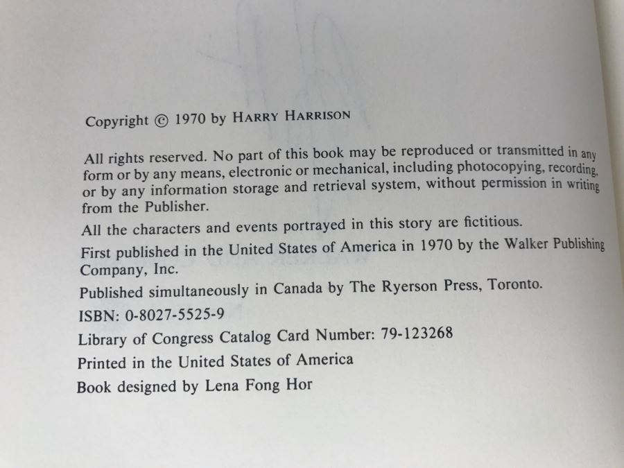 Signed 1970 Hardcover Book The Stainless Steel Rat's Revenge By Harry Harrison [Photo 8]