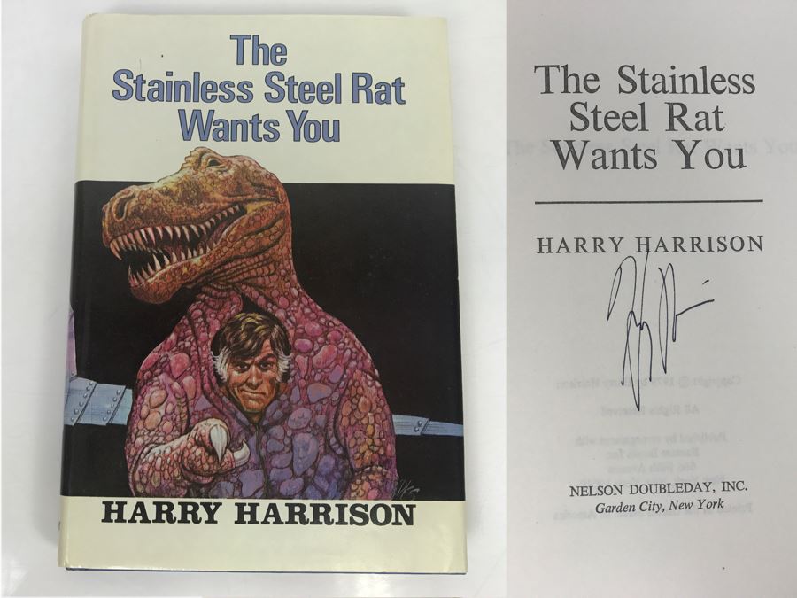 Signed 1979 Hardcover Book The Stainless Steel Rat Wants You By Harry Harrison