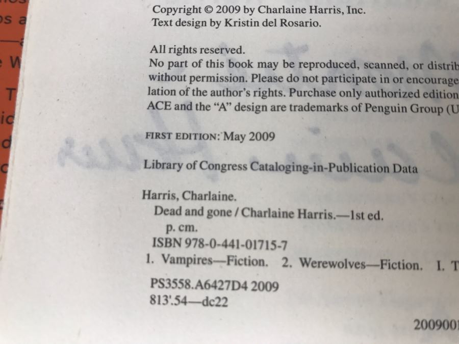 Signed First Edition 2009 Hardcover Book By Charlaine Harris [Photo 11]
