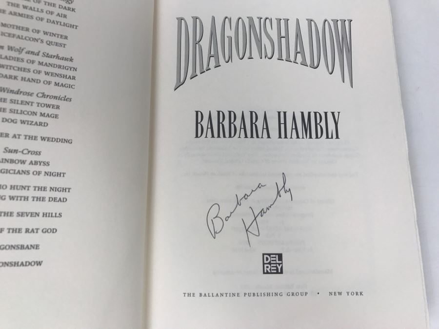 Signed First Edition 1999 Hardcover Book Dragonshadow By Barbara Hambly [Photo 6]