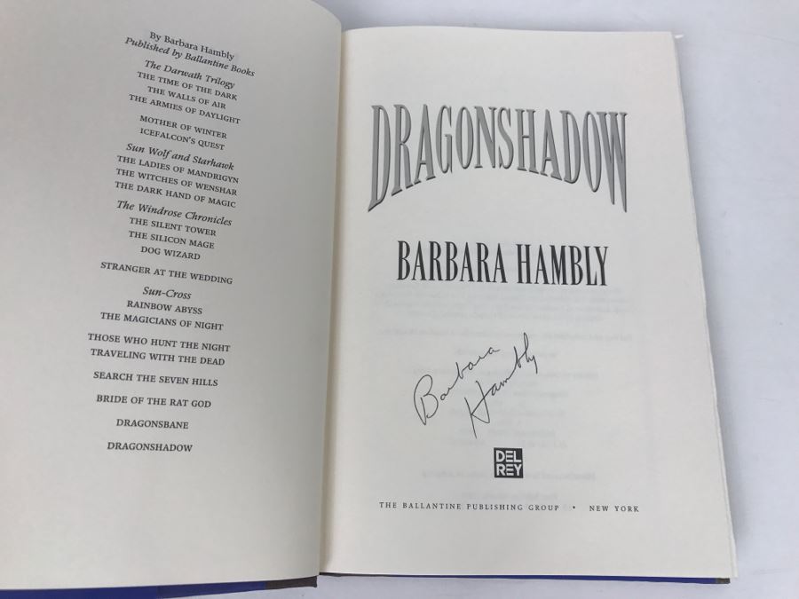 Signed First Edition 1999 Hardcover Book Dragonshadow By Barbara Hambly [Photo 5]