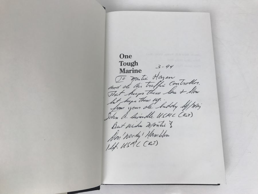 Signed 1993 Hardcover Book One Tough Marine The Autobiography Of First Sergeant Donald N. Hamblen, USMC [Photo 5]