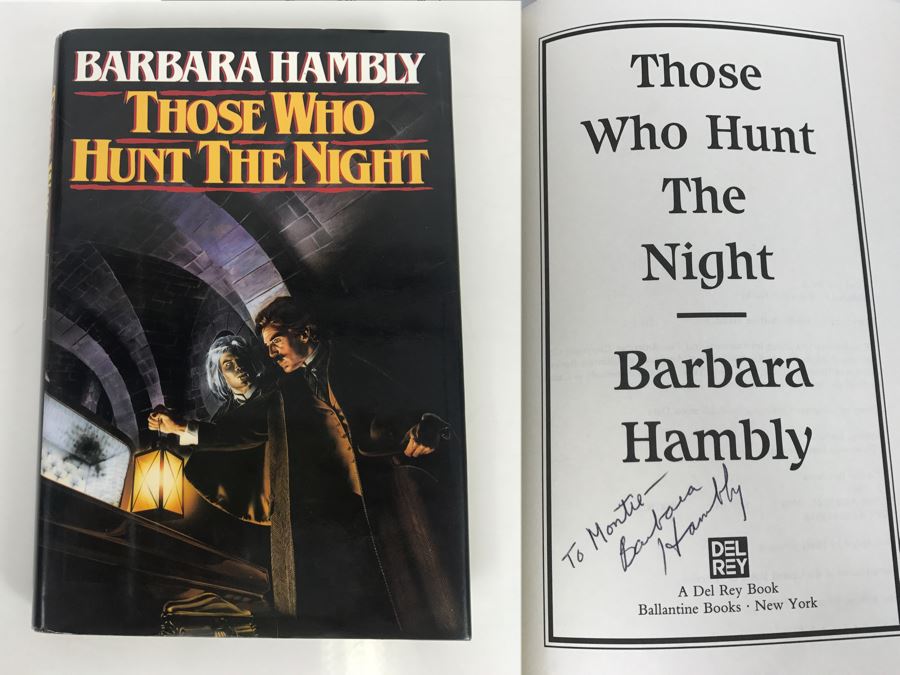 Signed First Edition 1988 Hardcover Book Those Who Hunt The Night By Barbara Hambly [Photo 1]