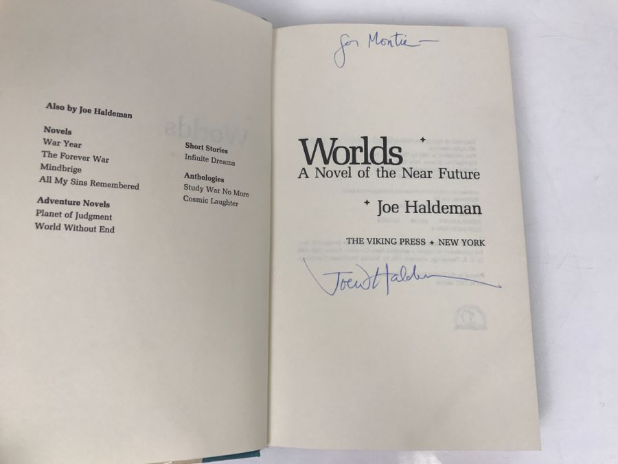 Signed 1981 Hardcover Book Worlds: A Novel Of The Near Future By Joe W Haldeman [Photo 5]
