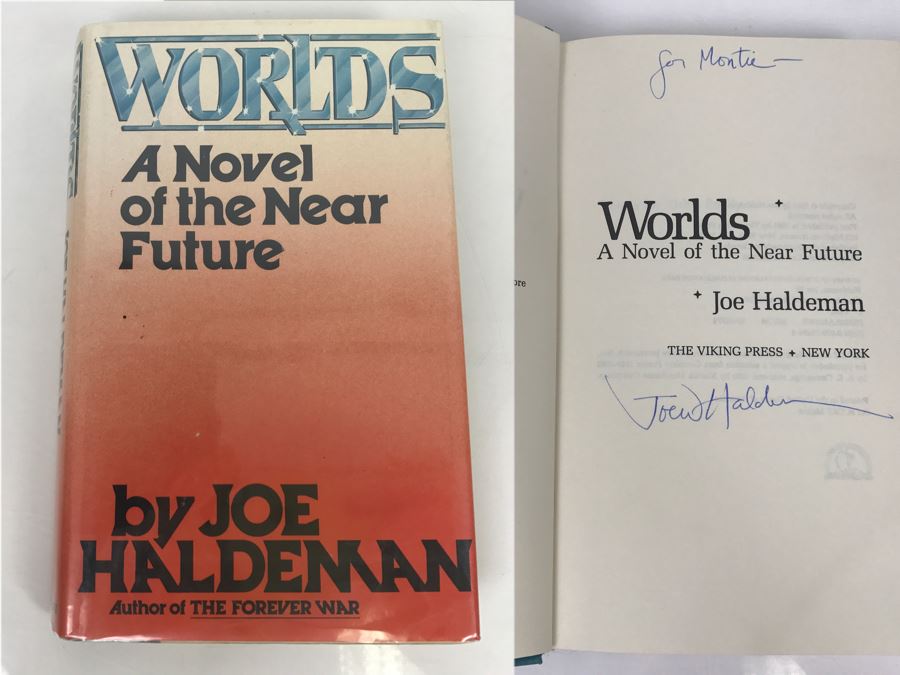 Signed 1981 Hardcover Book Worlds: A Novel Of The Near Future By Joe W Haldeman [Photo 1]
