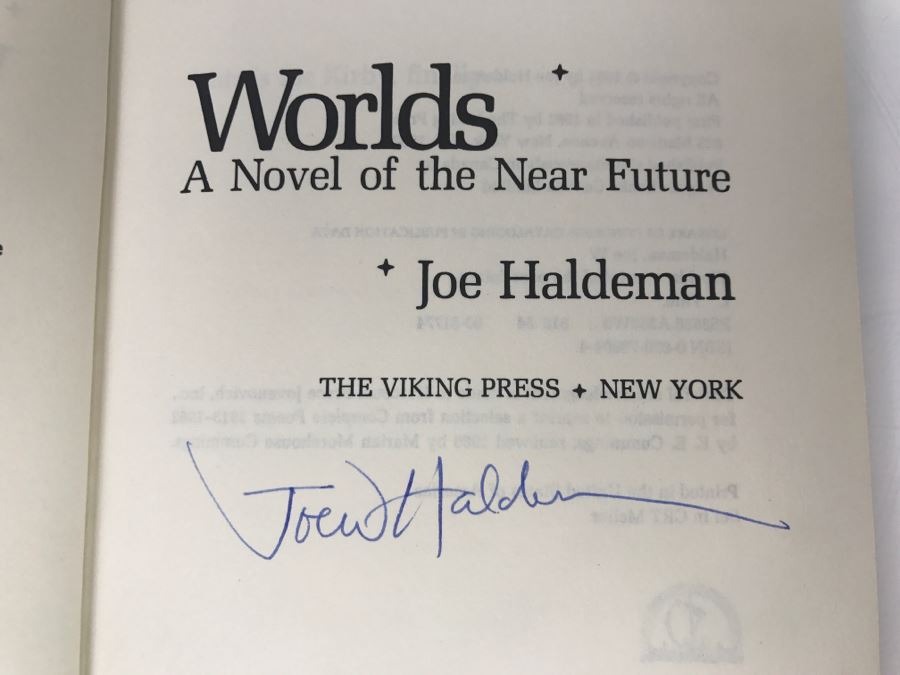 Signed 1981 Hardcover Book Worlds: A Novel Of The Near Future By Joe W Haldeman [Photo 7]