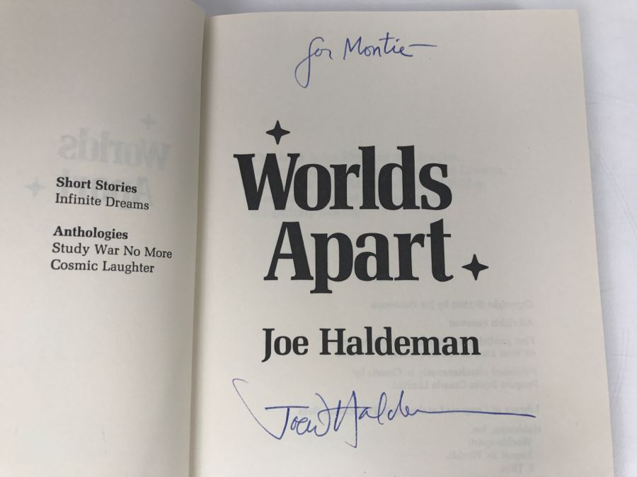 Signed 1983 Hardcover Book Worlds Apart By Joe Halderman [Photo 6]