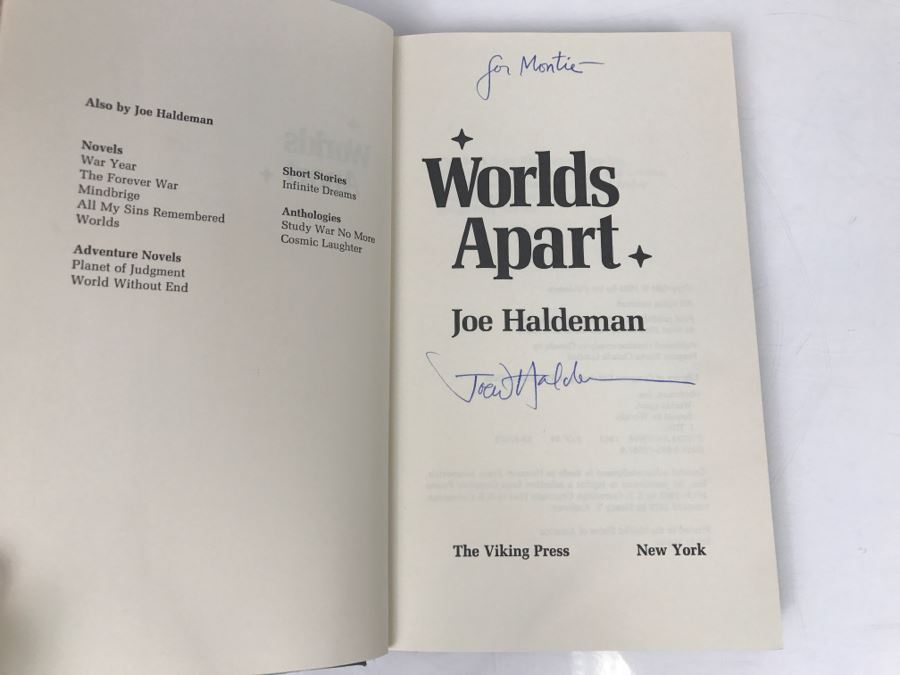 Signed 1983 Hardcover Book Worlds Apart By Joe Halderman [Photo 5]