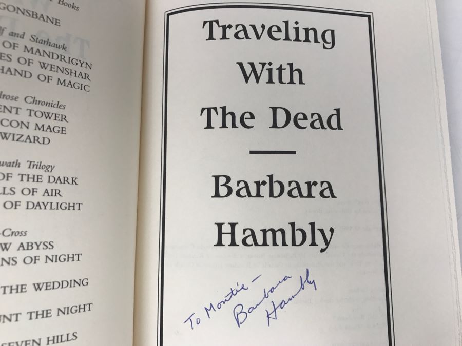 Signed First Edition 1995 Traveling With The Dead By Barbara Hambly [Photo 6]
