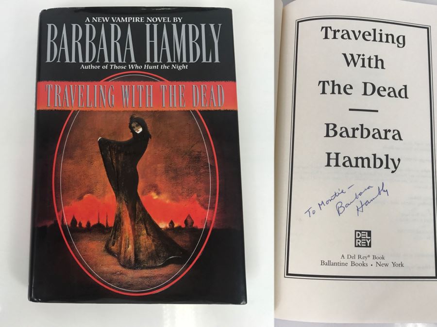 Signed First Edition 1995 Traveling With The Dead By Barbara Hambly [Photo 1]