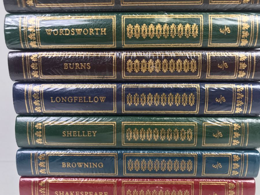 Collection Of (11) Sealed Easton Press Hardcover Books Library of Great Poetry Pocket Volumes: Eliot, Coleridge, Tennyson, Shakespeare, Browning, Shelley, Longfellow, Burns, Wordsworth, Byron And Dickinson [Photo 4]
