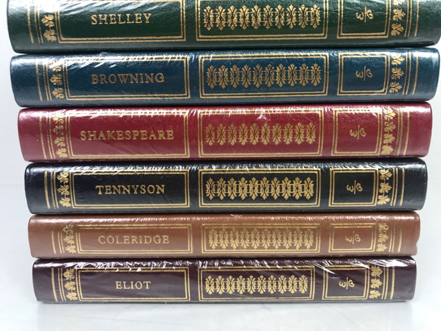 Collection Of (11) Sealed Easton Press Hardcover Books Library of Great Poetry Pocket Volumes: Eliot, Coleridge, Tennyson, Shakespeare, Browning, Shelley, Longfellow, Burns, Wordsworth, Byron And Dickinson [Photo 3]