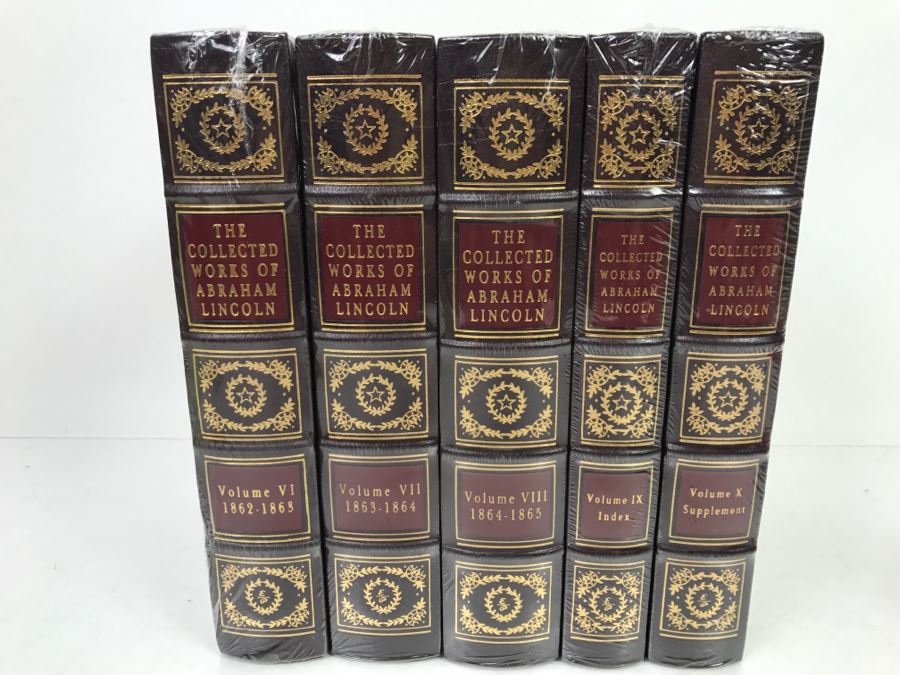 UPDATED: COMPLETE Sealed Set Of (10) Easton Press Hardcover Books The Collected Works Of Abraham Lincoln Volumes I-X 1824-1865 [Photo 8]