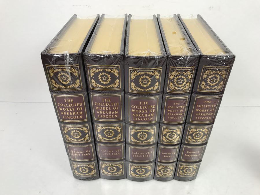 UPDATED: COMPLETE Sealed Set Of (10) Easton Press Hardcover Books The Collected Works Of Abraham Lincoln Volumes I-X 1824-1865 [Photo 9]
