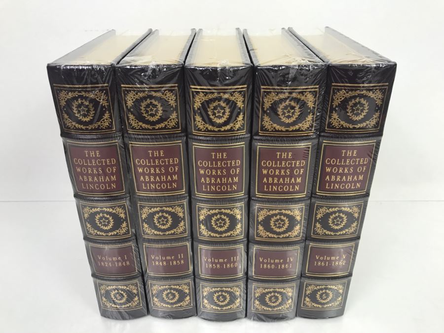UPDATED: COMPLETE Sealed Set Of (10) Easton Press Hardcover Books The Collected Works Of Abraham Lincoln Volumes I-X 1824-1865 [Photo 3]