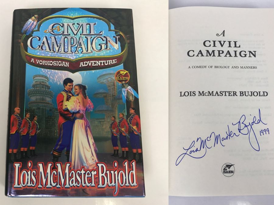 Signed First Printing 1999 Hardcover Book A Civil Campaing By Lois McMaster Bujold [Photo 1]