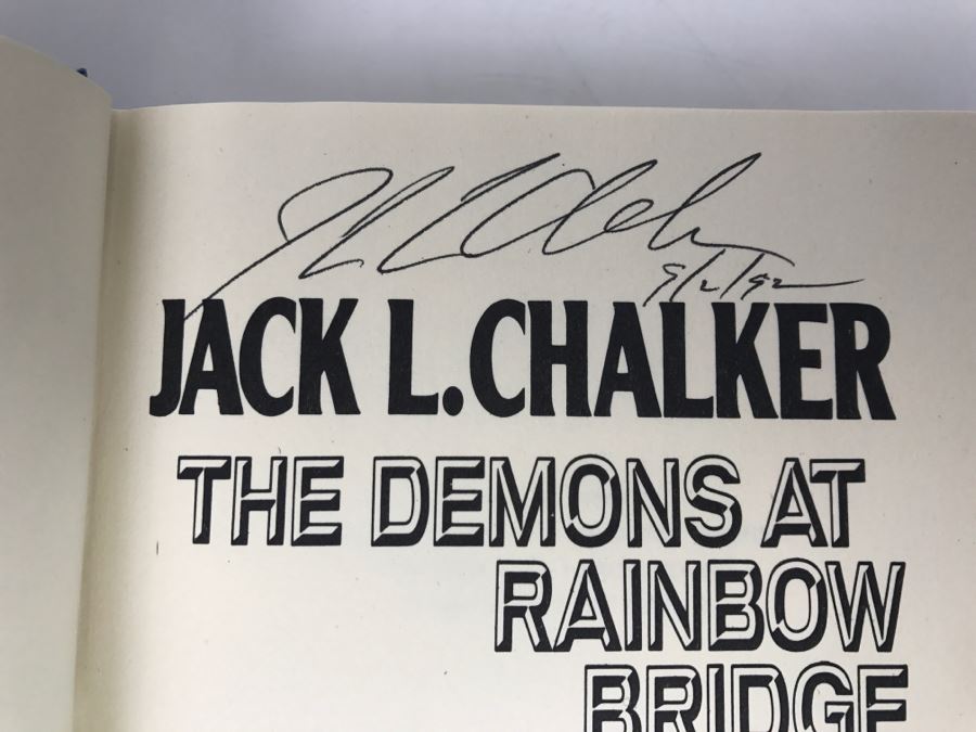 Signed First Edition 1989 Hardcover Book The Demons At Rainbow Bridge By Jack L. Chalker [Photo 7]
