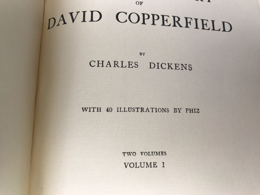 Antique Hardcover Book The Personal History Of David Copperfield By Charles Dickens With 40 Illustrations By Phiz Volume I London Chapman & Hall, Ltd. New York: Charles Scribner's Sons Centenary Edition [Photo 14]