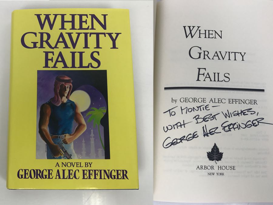 Signed 1987 Hardcover Book When Gravity Fails By George Alec Effinger [Photo 1]