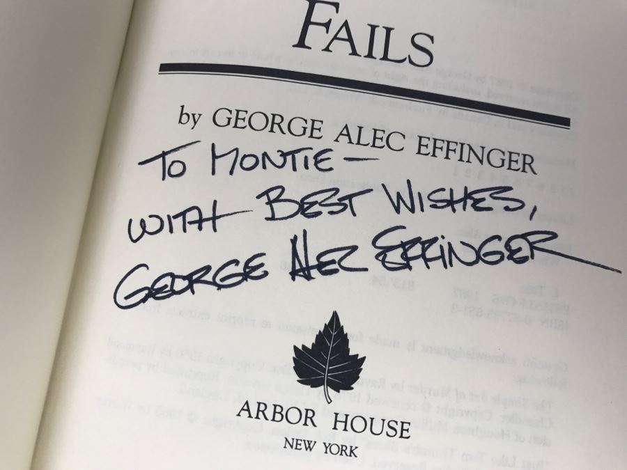 Signed 1987 Hardcover Book When Gravity Fails By Alec Effinger