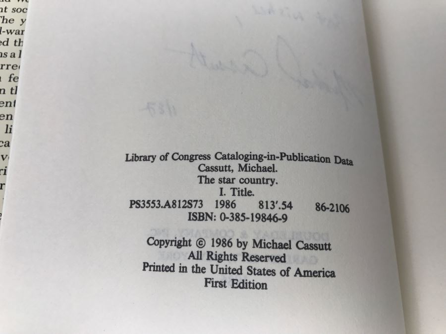 Signed First Edition 1986 Hardcover Book The Star Country By Michael Cassutt [Photo 8]