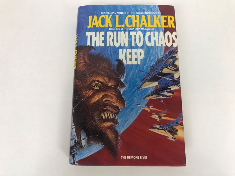 Signed First Edition 1991 Hardcover Book The Run To Chaos Keep By Jack L. Chalker [Photo 2]