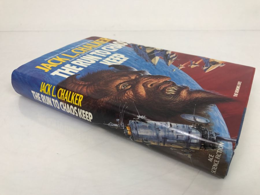 Signed First Edition 1991 Hardcover Book The Run To Chaos Keep By Jack L. Chalker [Photo 3]