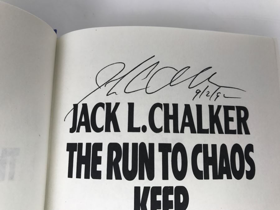 Signed First Edition 1991 Hardcover Book The Run To Chaos Keep By Jack L. Chalker [Photo 7]