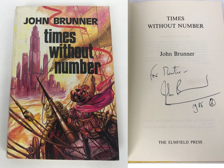 Signed 1974 Hardcover Book Times Without Number By John Brunner [Photo 1]