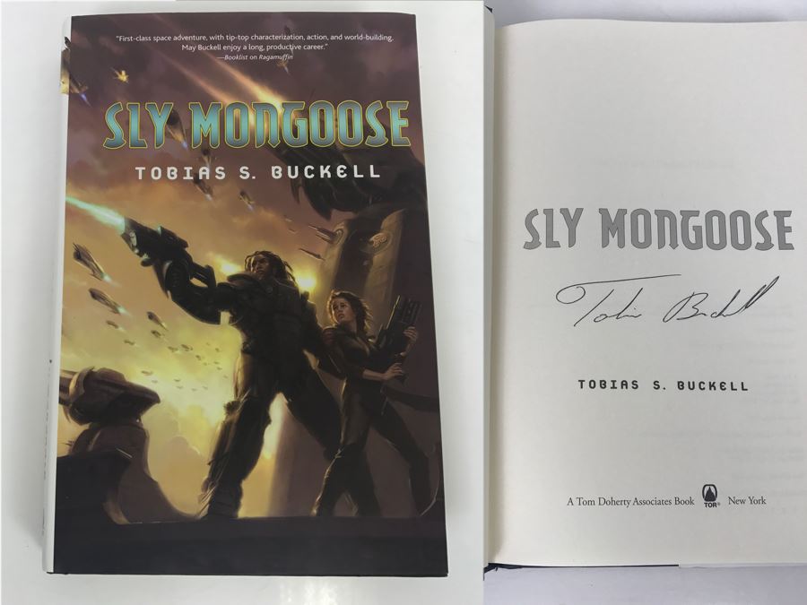Signed First Edition 2008 Hardcover Book Sly Mongoose By Tobias S. Buckell [Photo 1]
