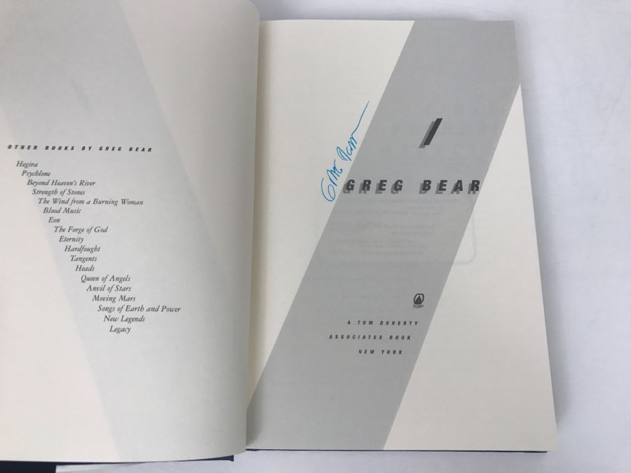 Signed First Edition 1997 Hardcover Book Slant By Greg Bear [Photo 5]