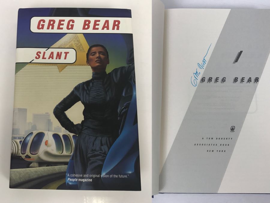 Signed First Edition 1997 Hardcover Book Slant By Greg Bear [Photo 1]