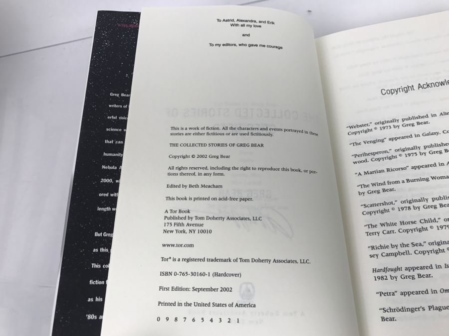 Signed First Edition 2002 The Collected Stories Of Greg Bear By Greg Bear [Photo 8]